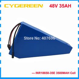 2000W 48V 35AH triangle battery 48V lithium Electric bike battery 35AH with Free bag use samsung 3500mah cell 50A BMS 5A Charger