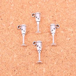 156pcs Charms champagne flutes wine glass Antique Silver Plated Pendants Making DIY Handmade Tibetan Silver Jewelry 20*5mm