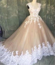 2019 Elegant Appliques Ball Gown Quinceanera Dresses Beaded Sweet 16 Dresses Celebrity Formal Prom Party Gown Vestidos De 15 Anos QC1294