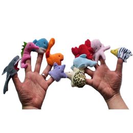 Finger Puppet Ocean Animals Plush Toy for Kid Tell Storey Props Cute Cartoon Sharks Turtles for Early Education Parent& Kids Interactive Christmas Boy& Girl Gift 2-1