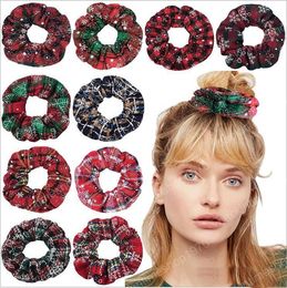 Scrunchy Hairbands Christmas Scrunchie Ponytail Headband Plaid Hair Holder Rope Headdress Check Rubber Band Fashion Hair Accesories