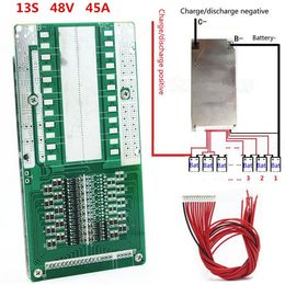 Freeshipping 48V 13S 45A Li-ion Lipolymer Battery Protection Board Module BMS PCB With Balance