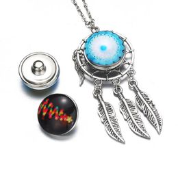 2021 Boom Life snap button Jewellery Dream catcher wing pendant Necklace snap Jewellery (fit 18mm snap) women Jewellery