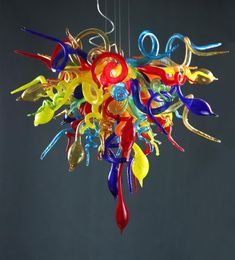 LR1101 Mouth Blown CE/UL Borosilicate Murano Glass Dale Chihuly Art Colourful Pendant New Style Hanging Lighting