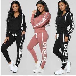 3 Colors Womens Two Piece Sets 2019 Slim Casual Tops and Skinny Pants Set Female Sweatsuit Printed 2 Piece Tracksuit1