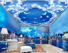 photo wall murals wallpaper Night scene sea sky wallpapers whole house background wall painting