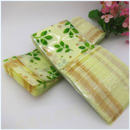 DHL 14*20cm 5.51"x7.87" 600Pcs/Lot Green Leaf Zip Lock Bags Dried Flower Tea Biscuit Heat Seal Clear Poly Valve Packaging Bag