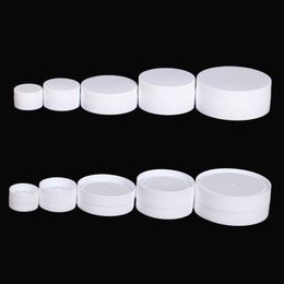 10pcs Cream Container Plastic Jar Cosmetic Packaging White Portable Empty Ointment Powder Mask Containers 3g 5g 10g 30g 50g 100g