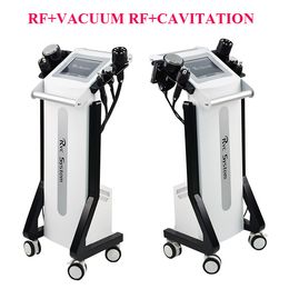 Vertical multi functional RF Vacuum 40Khz cavitation skin rejuvenation body slimming weight loss machine with 5 handles