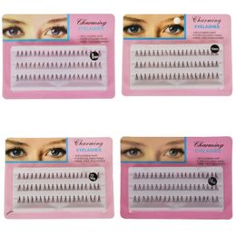 60pcs/Set 8/10/12/14 mm Individual Lashes Black 6D Natural Fake False Eyelash Long Cluster Extension Makeup Beauty