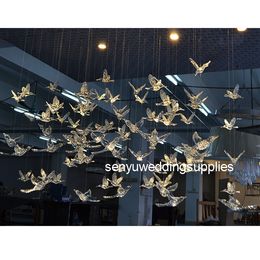 High Quality Wedding Decoration Hanging Plastic Acrylic Flying Bird Wedding Backdrop senyu0204