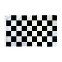 3X5FT Custom Black And White Chequered Flag High Quality Digital Prited Avdertising Polyester Fabric Indoor Outdoor Flags ,free shipping