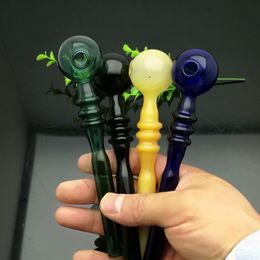 Glass Pipes Smoking blown hookah Manufacture Hand-blown bongs 3-wheel Coloured bubble glass straight pot