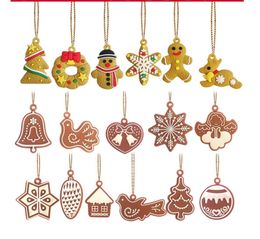 Creeative Gingerbread Man Yılbaşı Ağacı Süsler Rüzgar Chime Kuş Melek Yılbaşı Ağacı asılı kolye PVC Craft Noel Decors