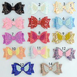 2020 Baby Headbands Elastic Girls Hairband Sequin Angel Wing Bowknot Baby Hair Accessories Infant Toddler Girls Photography Props 14 Colours