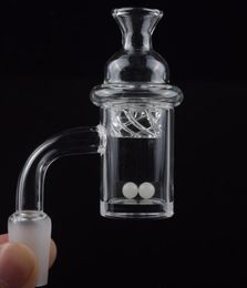 Hot Selling Flat Top 5mm Quartz Banger 45&90 Degrees Nail Cyclone Spinning Carb Cap Luminous Terp Pearl Insert For Oil Rigs Glass Bongs