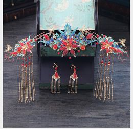 New Chinese Wedding Dress Hair Ornaments Hairpin Wedding Dragon and Phoenix Coat Accessories