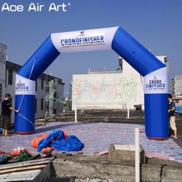 Newest Blue/White Arch Balloon Inflatable Start Finish Line Archway Square Arches with Free Logo/Text for Sale