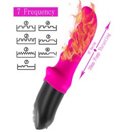 Magnetic Charging Thrusting Pump Vibrator Heating Stretch G Spot Dildo Vibrator For Woman Powerful Adult Sex Toys Shop Y19061202