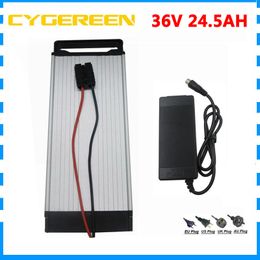 1000W 36V 24AH Electric Bike lithium battery 36V 24.5AH Rear rack battery Use for samsung 3500mah cell BMS 42V 2A charger