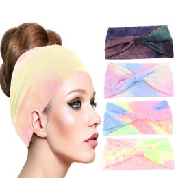 Tie-dye cotton Handmade Headbands for Women Knot Hairbands Sport Headband Yoga Turban Headwrap Bandana Girls Hair Accessories