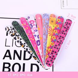 Fashion Printing Two-sided Nail Files Tool EVA Grind Manicure Setback Sand Bar Strip Grinding Block NailFile free ship 100