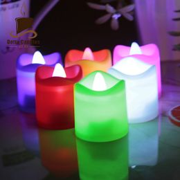 Creative environmental protection LED wave mouth electronic candle Colourful lighting technology quality simulation LED candle WCW758