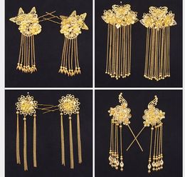 Cheongsam, Phoenix crown, golden headdress, bride's dragon and Phoenix jacket Hair hairpin, shake hair, comb fringes and accessories