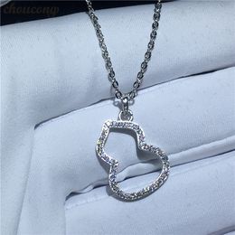 choucong Sexy Gourd shape Necklace for women Bridal 5A Zircon Cz Real 925 Sterling silver Wedding Pendant with Necklace Jewellery