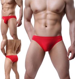 Fashion Trend Men's Underwear Sexy Ice Silk Bikini Underwear Low Rise Seamless Breathable Briefs Designer Men Transparent Briefs KC-N04 XS-L