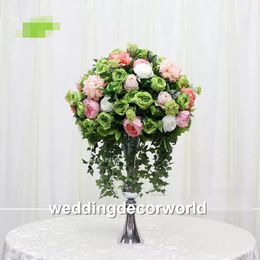 no flowers including mental stand only )Beautiful Colours Table Floral Holder Wedding Bouquet Silk Centrepieces wrap garland Decor538