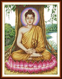 Sakyamuni Buddha painting home decor painting ,Handmade Cross Stitch Embroidery Needlework sets counted print on canvas DMC 14CT /11CT