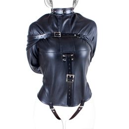 PU Leather Straitjacket Strict Kinky Fancy Straight Jacket for Women SM S&M Body Harness Fetish Cosplay BDSM Bondage Gear Sex Toy