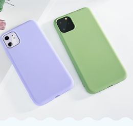 Imitated Liquid Silicone TPU Case Slim 360 Full Cover FOR IPHONE 12 11 pro Max XR XS 6 7 8 plus SE 350PCSLOT SIMPLE OPP