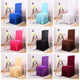 Wedding Party Chair Cover Restaurant Hotel Chair Cover Home Decor Seat Covers Spandex Stretch Banquet Plain Decoration XD21739
