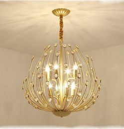 Modern Gold Crystal Chandelier Lighting For Living Room Bedroom Kitchen Luxury Lustre Ceiling Chandeliers Light Fixtures