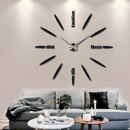 DIY Wall Clock Large Frameless Modern Design Watch Clock Home Bedroom Decoration Gift Creative Wall In Living Room