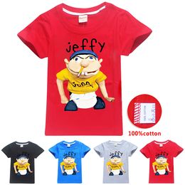Sml Jeffy Enfants T Shirts Imprimés 6 14t Enfants Cartoon Garçons Impression 100 T Shirts De Coton Chemises 115 165cm Vêtements Designer Kids Garçons