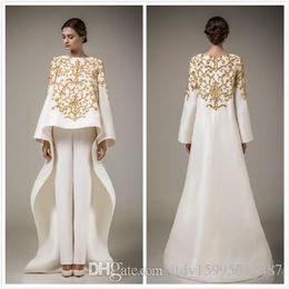 Dubai Arabic Dresses Embroidery Stain Evening Dresses With Long Sleeve Middle East Prom Dress,only Coat ,no have Trousers 076