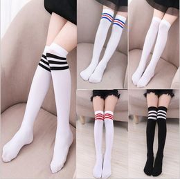 Kids Socks Girls Velvet Striped Knee High Socks Baby Solid Fashion Casual Stockings Summer Chaussette Leg Warmers Underwear 17 Colors C6062