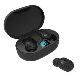 Hot E6S TWS Fitness True Wireless Stereo Earphones Bluetooth V5.0 Touch Control Auto Pairing Handsfree Headsets with Battery Display 50pcs