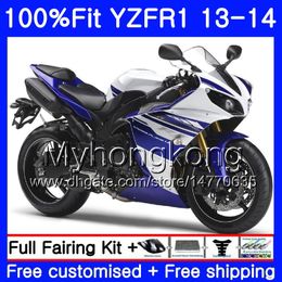 Injection Body For YAMAHA YZF 1000 YZF R 1 YZF1000 YZF R1 13 14 242HM.29 blue YZF-1000 YZF-R1 on sale white YZFR1 2013 2014 Full Fairing Kit