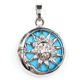 Natural stone sun pendant male and female symbolic necklace stainless steel Jewellery