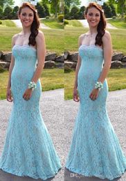 Satin Lace Champagne Cheap Mermaid Strapless Beaded Country Style Prom Formal Dress Evening Gowns Robe
