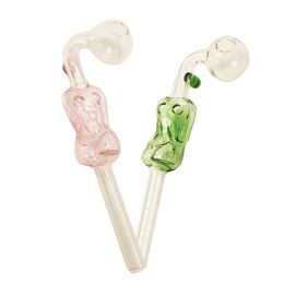 CSYC Y043 Colourful Smoking Pipes Beautiful girl model oil burner portable 30mm Bowl glass pipe About 14cm Length