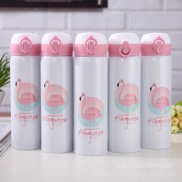 Lady Stainless Steel Vacuum Flask New Flamingo Insulated Mug Cupping Cup 304 Vacuum Flask Women Coffee Thermos