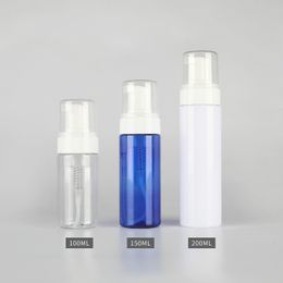 100ml150ml 200ml foaming mousse PET empty bottle cleansing milk cosmetic foam sub-bottle blue white customizable LOGO