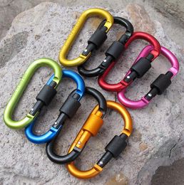 8cm Aluminium Alloy Carabiner D-Ring Key Chain Clip Multi-color Camping climbing Keyring Snap Hook Outdoor Travel Kit Quickdraws carabiner