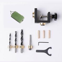 Freeshipping Carpenter Tools Set Wood Drilling Guide Dowel Jig For Corner Edge Surface Joints Drilling Wood Clamp