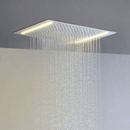 Bathroom LED Rainfall Shower Head 100V~240V Alternating Current Yellow Lamps